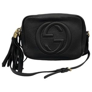 𝅺Gucci Soho Disco Bag Crossbody Handbag Purse in Black Leather